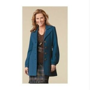 Cabi Aristocrat Boiled Wool Coat Teal NWT Sz M
